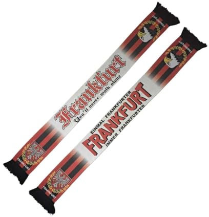 Frankfurt Polyesterschal in Strickoptik - You'll never walk alone, schwarz-weiss, Fussball, 1899, Fanschal, NEU