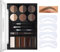 Augenbrauenpuder Set, 3 In 1 Wasserfest Brow Powder Augenbrauengel & Augenbrauenstift Make Up Set, Matt, Lang Anhaltend, Feine, Glatte Textur Augenbrauenfarbe Kit Mit Pinsel, 12+5 Farbe