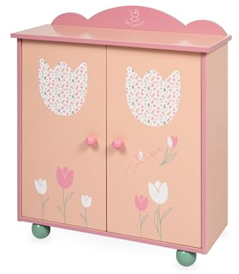 DE CUEVAS TOYS- Armario Madera Muñecas, Color Rosa, Grande (55274)