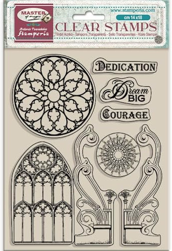 Stamperia - Acrylic Stamp for Scrapbooking, Albums, Card Making, and Bullet Journalling, Transparent, Long Lasting, Easy to Clean, Perfect for Crafts and Gifting (Master of Magic, Gothic Elements)