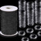 100 Pieces Clear Roman Curtain Rings 55 Yards Roman Blind Cord 8 to 13 mm Transparent Plastic Rings 1.8 mm White Braided Lift Shade Cord for DIY Blind Curtains (Black)