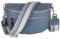 MIRROSI® Damen Bauchtasche Umhängetasche 27x14,5x8cm Damen, Made in Italy, aus Echtleder Tasche Echtes Leder, Brusttasche, Crossbody Bag,Bohemian Style (1 Tasche 2 Gurte) (Jeansblau (Streifen))