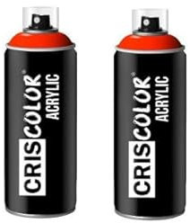 pcmoviles Pintura en Spray Acrílica Negro Brillante RAL 9005, Pack de 2 Botes, 400ml (ROJO TRAFICO RAL 3020)