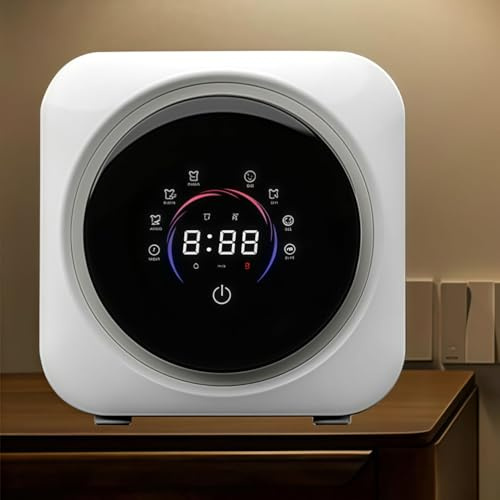 BESTXH Mini Lavatrice E Asciugatrice Portatile 2 in 1, Lavatrice Completamente Automatica da Tavolo/Parete con Cestello Frontale E Pannello di Controllo LCD, per Indumenti,Bianca,Desktop Model