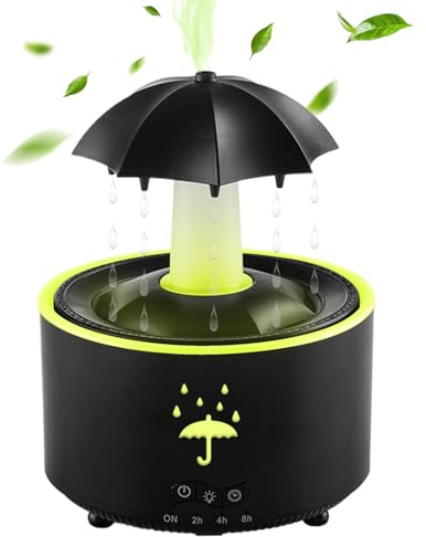 Air Humidifier, 7 Colors Air Humidifier with Raindrop Effect, Rain Umbrella Humidifier, for Dormitory, Classroom, Bedside Table, Apartment, Living Room, Hotel