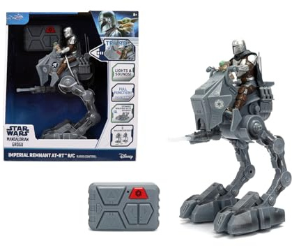 Jada Toys Star Wars RC Imperial Remnant AT-RT mit Mandalorian & Grogu – Ferngesteuerter Walker mit Licht und Sound, 2,4 GHz, 35 cm, Spielzeug für Fans und Kinder ab 6 Jahren, inkl. Fernbedienung