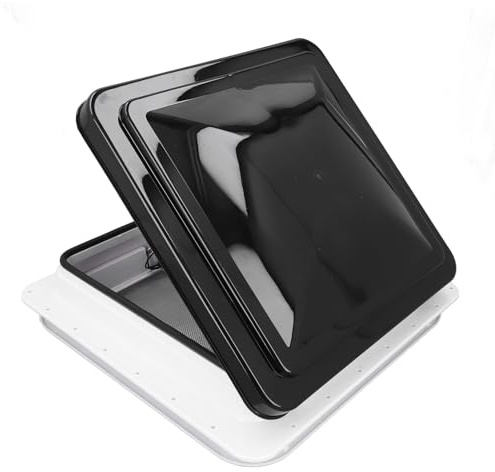 Dpofirs Reversible RV Roof Vent Fan 14in Kit with 12V Motor, Easy Install for Campervans, Weatherproof Design, Comes with Handle and Screws