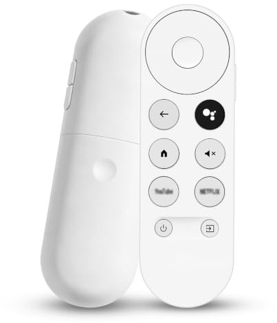 Télécommande pour Google Chromecast TV | Télécommande Bluetooth Vocale G9N9N, pour Google TV 4K HD Snow