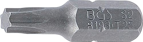 BGS 8193 | Bit | 6,3 mm (1/4) | T-Profil (für Torx) T25 | Länge 25 mm | Antrieb Außensechskant 6,3 mm (1/4) | Chrom-Vanadium-Stahl (S2)