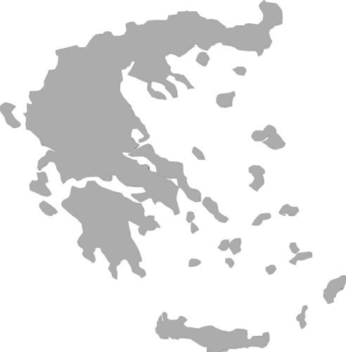 2x Auto Aufkleber, Car Sticker HELLAS Griechenland, Greece, Grece, Grecia. Länderumriss (ca. 11x11 cm, Silber)