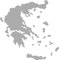 2x Auto Aufkleber, Car Sticker HELLAS Griechenland, Greece, Grece, Grecia. Länderumriss (ca. 11x11 cm, Silber)
