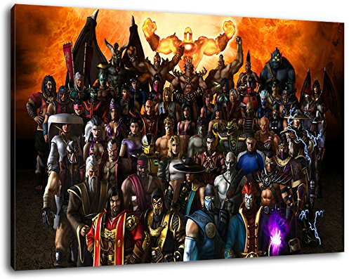 PrintArtGalery Dark Mortal Kombat Leinwandbild auf Holzrahmen gespannt Größe: 60x40 cm