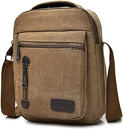 MeCooler Herren Umhängetasche Retro Canvas Messenger Schultaschen Vintage Taschen für die Schule Sporttasche Reisetaschen Weekender Reisetasche Kleine Strandtasche Lässige Schultertasche Bag