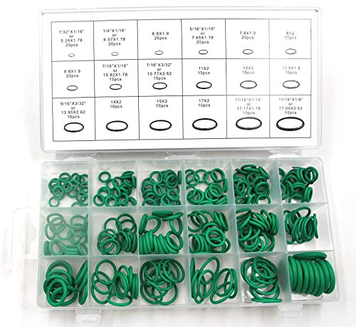 Driak 270pcs Rubber O-Ring Seals Rubber Gaskets Assortment Kit Plumbing Tap Washers, For Car Air Conditioning Refrigerant A/C Trim Repair