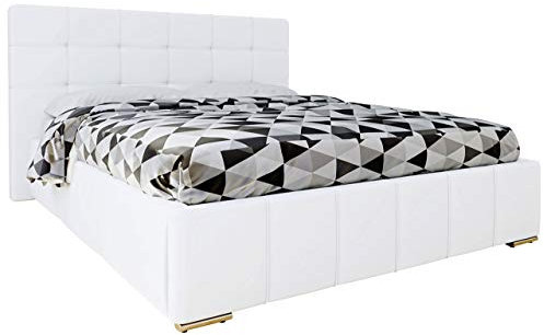 Mirjan24 Polsterbett Tailor mit Rollrost, Doppellbett, Kunstleder, 3 Größen, Farbauswahl, Stillvolles Bett (140x200 cm, Soft 017)