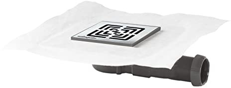 Wirquin 30723966 Bonde à chaper Slim extra plate avec platine et bâche d'étanchéité, gris