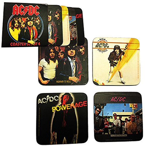 for-collectors-only AC/DC Untersetzer Set 4er Pack Coaster Highway to Hell Bierdeckel Coasters Set