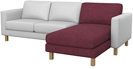 Soferia Überzug Kompatibel Mit Karlstad Anbau Recamiere Sofasitzbezug Sitzkissenbezug Chaiselongue-Bezug Husse Wasserabweisend Fleckschutz Softi Rot Bordeaux