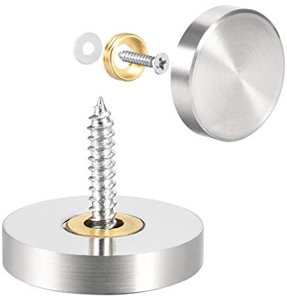 sourcing map 8Stk Spiegel schraube Dekorative Kappen abdeckung Nägel Edelstahl Poliert 25 mm