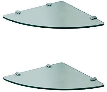 ELEGANT 8 mm Glas-Wandregal Glasregal Eckregal für Duschwände Duschkabinen Klarglas Regal Ablage Sicherheitsglas (TYPE2)