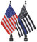 E-Most Verstellbare 15,2 x 22,9 cm amerikanische Flagge + Fahnenmast-Halterung & 15,2 x 22,9 cm Adler Flagge + Stangenhalterung, für Harley Davidson Honda Goldwing CB VTX CBR Yamaha