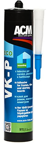 Colla per Pannelli in Polistirolo, Cornici Rosoni Sughero Battiscopa in Legno Pvc Ceramica Piastrelle (310 ml)