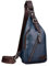Hebetag Leder Sling Bag Wandern Daypack für Männer Frauen Outdoor Reisen Camping Angeln Crossbody Schulter Brust Rucksack Rucksack, Blau