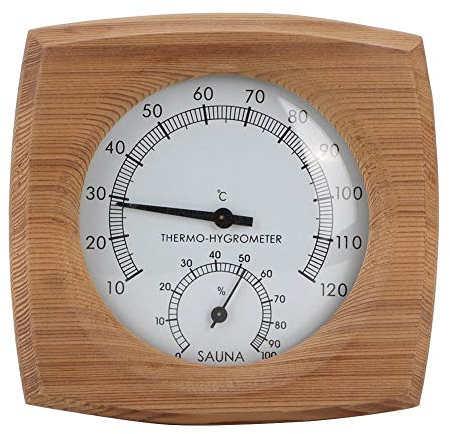 TOPINCN 2-En-1Wood Thermo-Hygrometer Termómetro Higrómetro Sala Vapor Sala Sauna Accesorios Fahrenheit