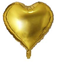 20x Folienballon Herz Ø 45cm Helium Luftballon Herzballon Folienballons für Hochzeit Geburtstag Jahrestag Geschenk (Gold)