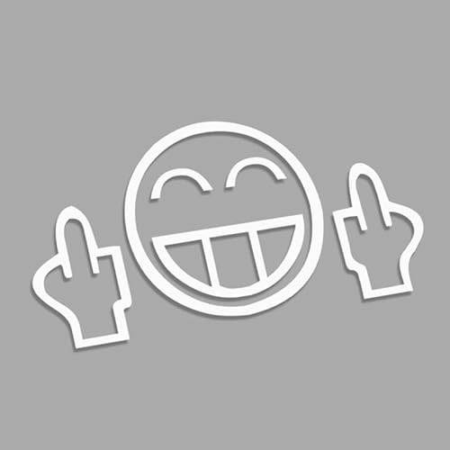 Decus Smiley Fuck You L 0005 (weiß) // Sticker OEM JDM Style Aufkleber