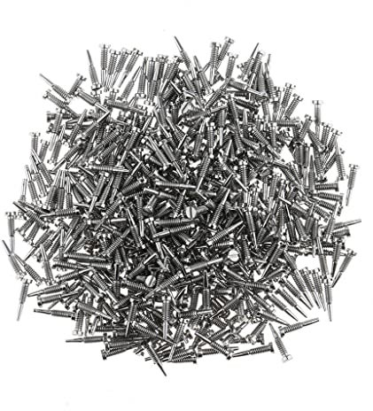 sharprepublic 500Pcs Eyeglass Sunglass Spectacles Tiny Screws Spring Hinge Repair Kit - Silver, 2.0x1.4x7.0mm