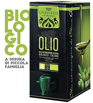 Huile d'Olive Vierge Extra Biologique 100% ITALIENNE de Gnavolini Raccolta Sapore | Bidon de 2 litres | Huile Evo Biologique pour le Bien-être en Cuisine