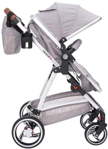 Lalalux Babyboomer leichter Kombikinderwagen Komplettset, Multifunktions-Kinderwagen, klappbar, sportlich, universell, doppelte Federung, inkl. Tasche, Regenschutz u.v.m. Für Kinder bis 36 Monate