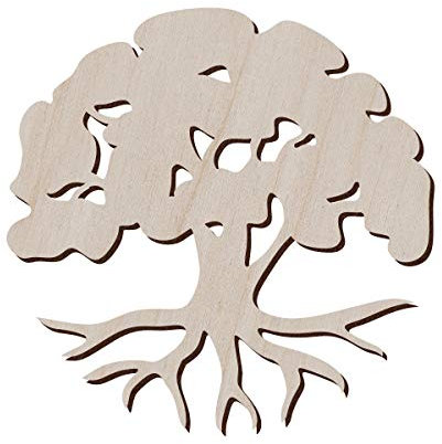 Set di 10 alberi della vita in legno per artigianato e decorazioni – albero della vita – ciondolo albero della vita – ciondolo albero della vita, 12.7x12.7 cm