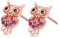 GNOCE Damen Ohrstecker Silber 925 Kinder Weiße Katze mit Blume Eule Gold Plated Hirsch Schmetterling Ohrringe Tiere Set Mode Ohrringe Geschenk für Frauen Mädchen (Eulen-Roségold)