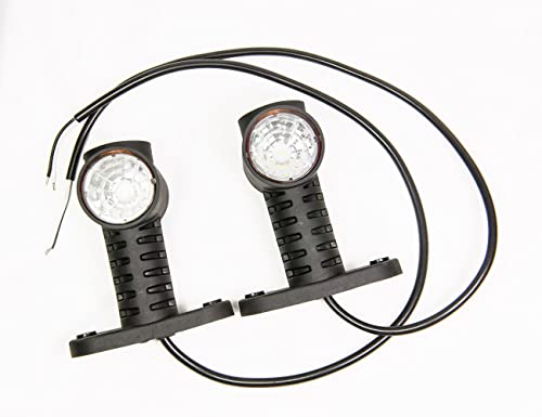 2 x LED Gummi Begrenzungsleuchte Seitenleuchte 12V 24V mit E-Prüfzeichen Positionsleuchte Auto LKW PKW Wohnwagen KFZ Lampe Leuchte Licht Weiß Rot Orange