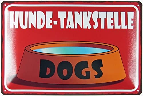 Metall Schild 20x30cm Hunde Tankstelle Hund Blechschild