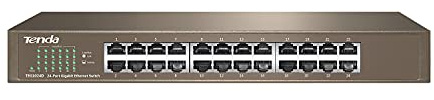 Tenda Switch Gigabit a 24 porte Switch di rete non gestito Switch Ethernet senza ventola (Plug and Play, montaggio a parete/montaggio su rack, protezione Lightning 6kV, custodia in acciaio) (TEG1024D)