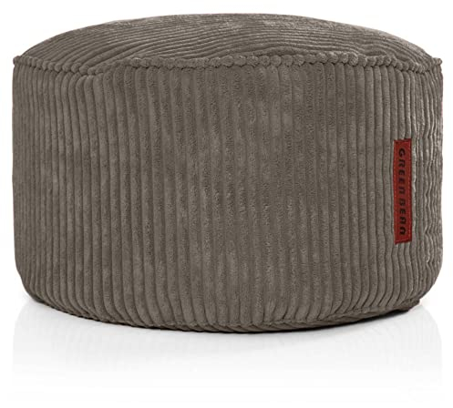 Green Bean© Pouf per interno 45x25cm Imbottitura EPS & Velluto a coste morido accogliente lavabile - Cuscino Pavimento Lounge Sedia Sgabello Relax Pouf Bambini Adulti Antracite