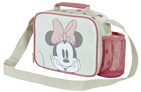 Disney Minnie Mouse Merry-Bolsa Portamerienda Kid, Hueso, 25 x 19 cm