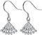 S925 Earrings, Ladies Japanese Style Fashion Diamond Fan-Shaped Earrings Personalized Ear Jewelry Golden, Green, OZZKI, Silver,