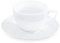 Wilmax - Tasses avec soucoupes - Lot de 6-90 ml - Tasses à café en porcelaine - Blanc - Service de table pour 6 personnes - Set de tasses pour café, thé, desserts et à thé