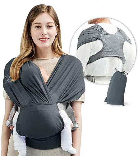 Écharpe De Portage, Respirant Kangourou Porte Bébé Koala Liste de Naissance-nouveau né à 15kg Ergonomique Echarpe Koala Naissance et Physiologique -gris