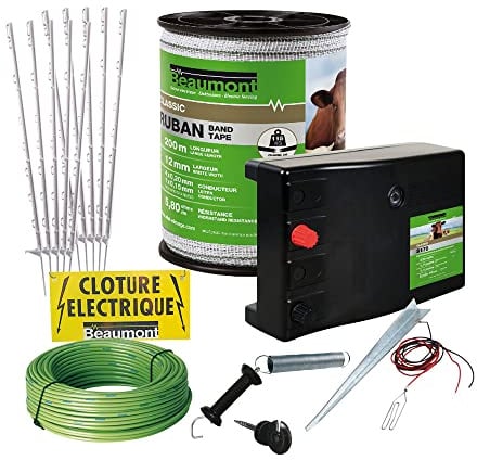 BEAUMONT - Kit Clôture Anti-fuge pour Chien avec Poste à Secteur à Brancher - 9500 Volts - Facile à Installer - Délimitation & Sécurisation de la Propriété (Chiens à Poils Longs)
