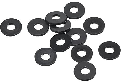 PATIKIL M3 Nylon Plat Rondelle, 12 Paquet 3mm ID 8mm OD Étanchéité Espaceur Joint Anneau pour Robinet Tuyau Eau Tuyau Fixation Boulon,Noir