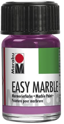 Marabu Easy Marble, Violetter Stift, (235), 15 ml, zum Erstellen von Immersionsmarmor-Effekten auf Kunststoff, Glas, Holz, Pappmaché, Eiern, Metall, Styropor und mehr