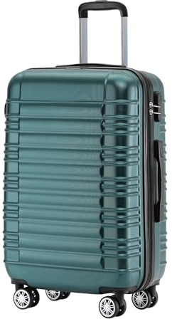 BEIBYE Zwillingsrollen Reisekoffer Koffer Trolleys Hartschale M-L-XL-Set (Dunkelgrün, L)