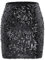 Durio Pailettenrock Für Damen Glitzer Rock Kurz Damen Sexy Midi Skirt Hüftrock mit Elastische Taille Party Rave Outfit Schwarz M