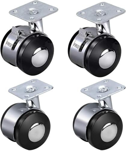 Rollen, Hochleistungs-40-Mm-Nylon-Schwenk-Doppelrad-Möbel-Tischwagen, 2 Mit Bremsen, 2 Ohne Bremsen (4er-Pack)