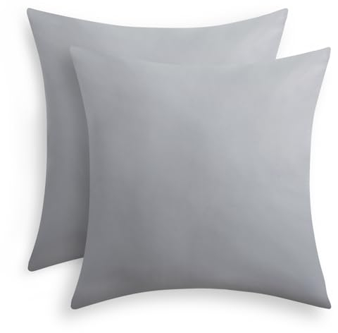 Aisbo Kissenbezug 80x80 Baumwolle 2er Set - weiche Kopfkissenbezug 80 x 80 Hellgrau mit Reißverschluss, 80x80cm Grau Pillow Cover Pillowcase